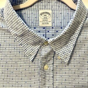 Brooks Brothers Light Blue Checkered Dress Shirt